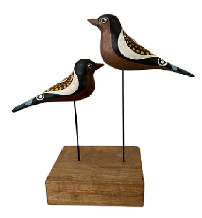 CASAL DE PASSARO BASE PINTADO