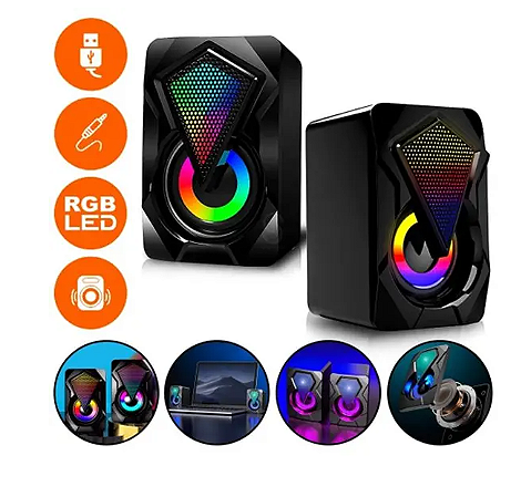 Caixa De Som Rgb 6W Kp-Ro800
