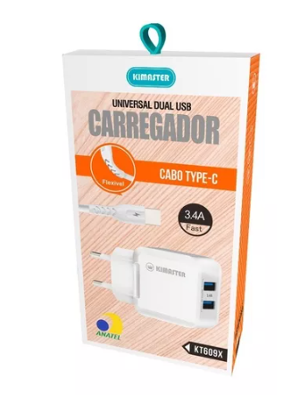 Carregador Kimaster Tipo-C Kt609x