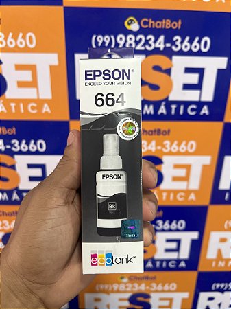 Refil Tinta Epson T664 Preto - Premium