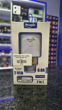 Carregador Tipo C Atomo 6.8A 2Usb Mg06-Tpc
