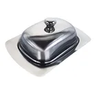 4358 - Manteigueira Retangular Em Aço Inox Multiuso Com Tampa Welmix