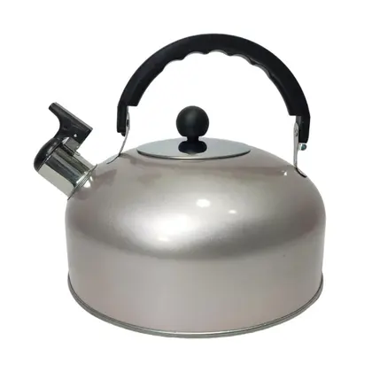 4547 - Chaleira Apito Cozinha Com Tampa E Alça Em Inox 2,5L Wellmix.