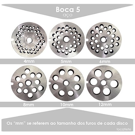 Disco Aço carbono Para Moedor De Carne Boca 5 - de 4mm A 12mm