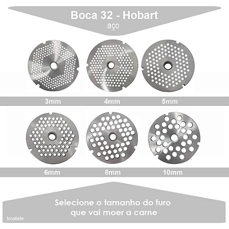 Disco Aço carbono Para Moedor De Carne Boca 32 - de 3mm a 10mm