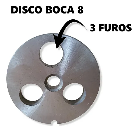 Disco inox Para Moedor Boca 8 - 3,4,5 furos