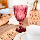 Taça de vidro grosso diamond Luxo Âmbar 340ml