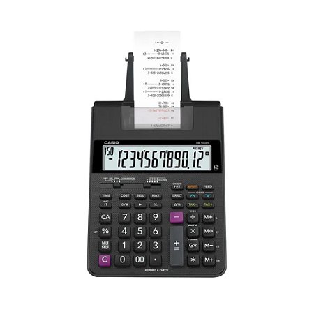 Calculadora Com Bobina Casio HR-100RC 12 Dígitos Bivolt Preta