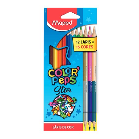 LÁPIS DE COR STAR 15 CORES MAPED