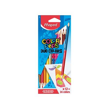 Lápis de Cor Color Peps Duo Colors 12 Lápis e 24 Cores
