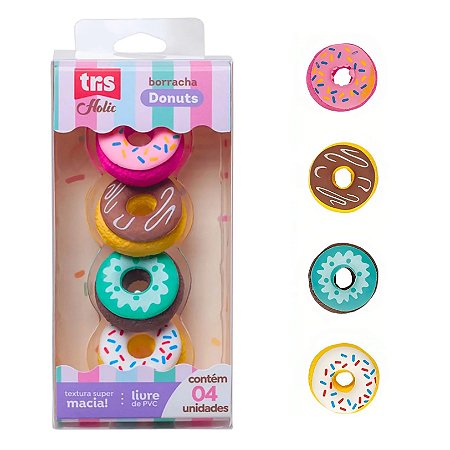 BORRACHA HOLIC DONUTS C/ 4UN TRIS