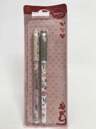 CANETA ESFEROGRÁFICA LOVE FLOWERS C/ 2UN MOLIN