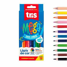 LAPIS DE COR 12 COR TRIS MEGA SOFT