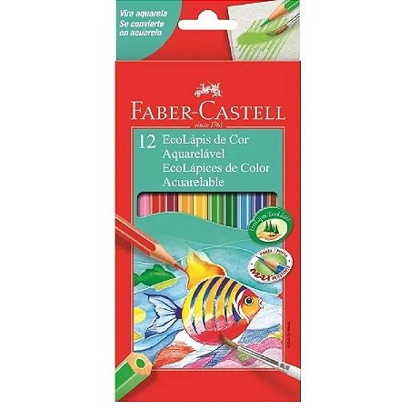 LAPIS DE COR 12CORES AQUARELAVEL FABER CASTELL