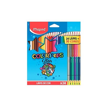 LAPIS DE COR 24CORES COLORPEPS AQUARELAVEL MAPED