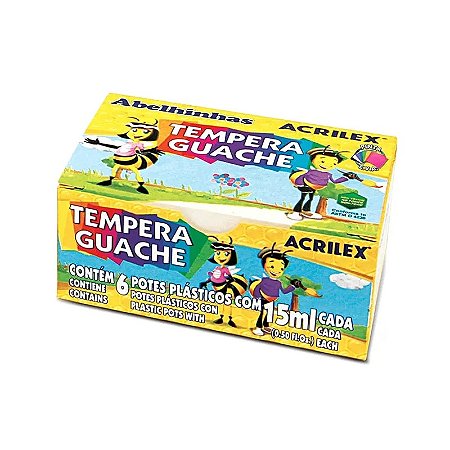 TINTA GUACHE 15ML 6CORES ACRILEX