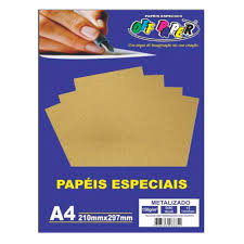 PAPEL 150G A4 METALIZADO OURO VELHO C/ 15FL OFF PAPER