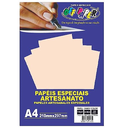 PAPEL 180G A4 CANDY COLOR BAUNILHA C/ 20FLS OFF PAPER