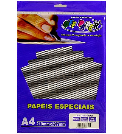 PAPEL 180G A4 ESTAMPADO PRETO C/ 10FL OFF PAPER