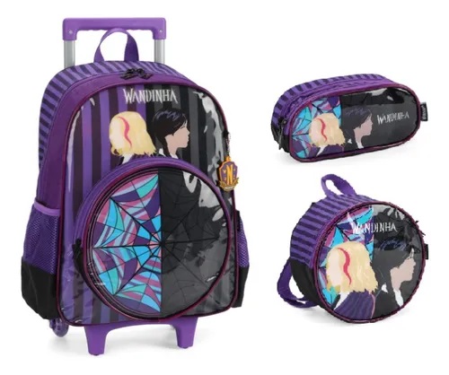 KIT MOCHILA COM LANCHEIRA E ESTOJO WANDINHA - LUXCEL