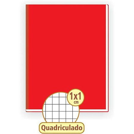 CADERNO QUADRICULADO 1x1 48 FOLHAS BROCHURA VERMELHO - TAMOIO