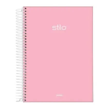 CADERNO CD ESPIRAL 10X1 160FLS STILO ROSA PASTEL JANDAIA