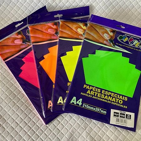 PAPEL 180G A4 NEON C/ 20FLS OFF PAPER
