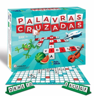 Jogo de Tabuleiro Cartonado Palavras Cruzadas 120 peças Pais e Filhos