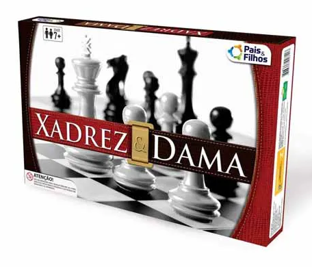 Super Jogos Xadrez e Dama 58 peças Pais e Filhos