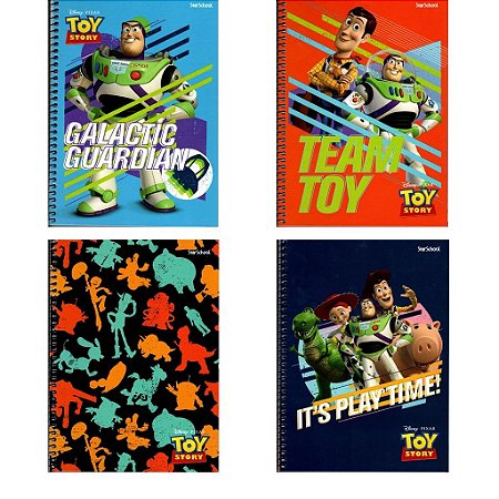 Caderno capa dura 1/4 espiral 80 folhas Toy Story StarSchool Jandaia