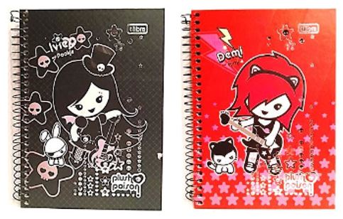 Caderno capa dura 1/4 espiral 96 folhas Plush Poison Tilibra