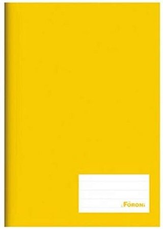 Caderno capa dura 1/4 brochura 96fls Amarelo liso Foroni