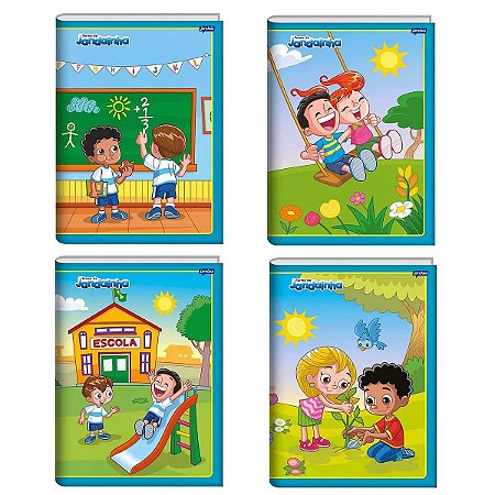 Caderno capa dura 1/4 brochura 80fls Jandainha Masculino Jandaia