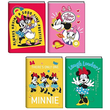 Caderno capa dura 1/4 brochura 80fls Minnie Starschool Jandaia
