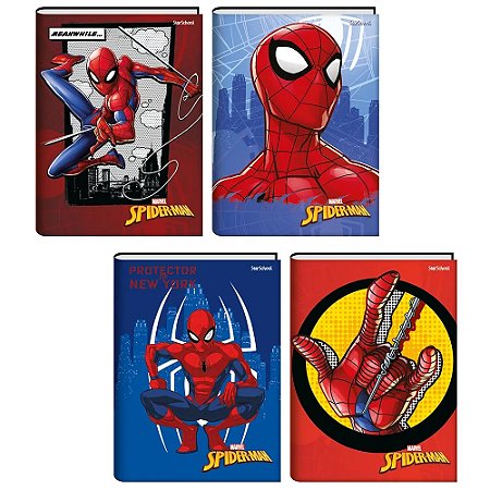 Caderno capa dura 1/4 brochura 80fls Spiderman Starschool Jandaia