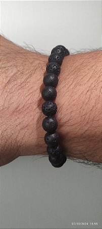 Pulseira de Pedra Vulcânica Simples