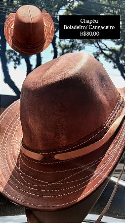 CHAPEU VAQUEIRO/BOIADEIRO (COURO)