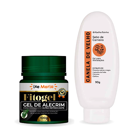 Kit Alívio Completo: 2 Fitogel Alecrim + Gel Canela de Velho para Dores