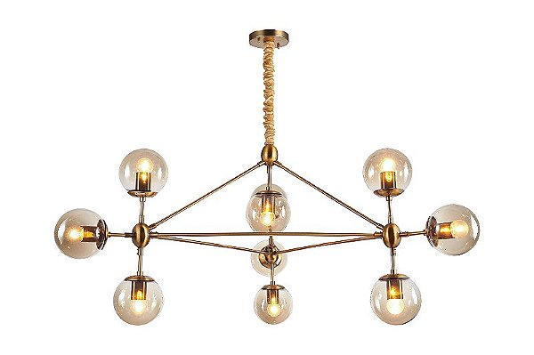 Lustre pendente cor ambar 1000mm marca inobari modelo COD10080