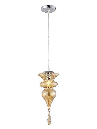 Lustre pendente cor ambar 155 H255MM marca inobari modelo COD10089