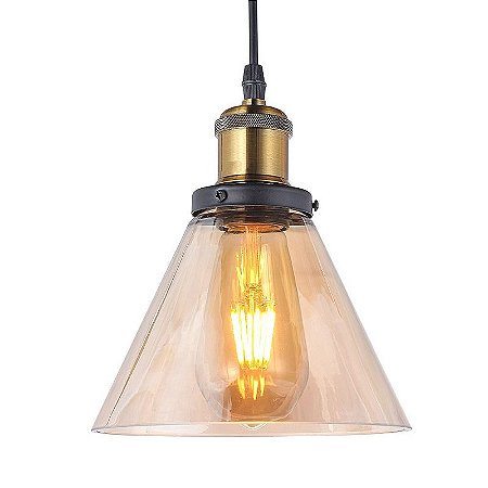 Lustre pendente cor ambar D180xH180MM modelo COD10042