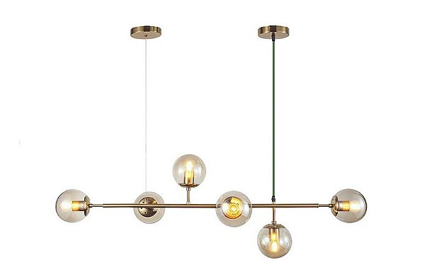 Lustre pendente cor ambar L800 H1000MM modelo COD10085