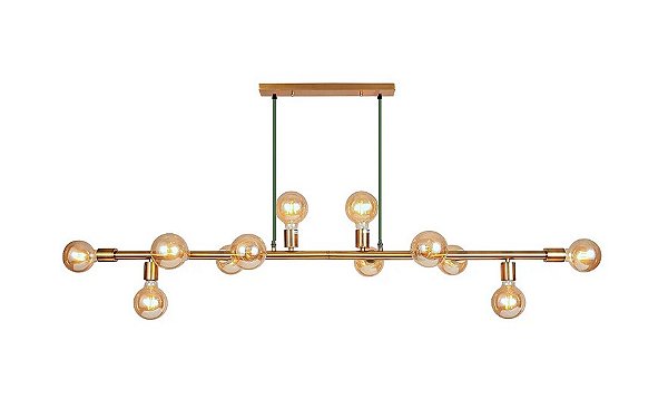 Lustre pendente cor dourado modelo COD10028