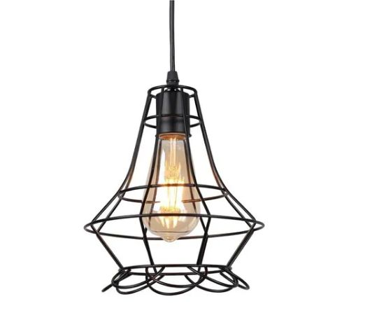 Lustre pendente cor preta D185xH220MM modelo COD10031