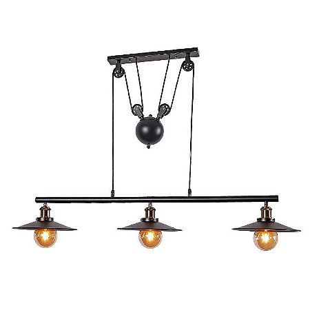 Lustre pendente cor preta W270xL1000MM modelo COD10043