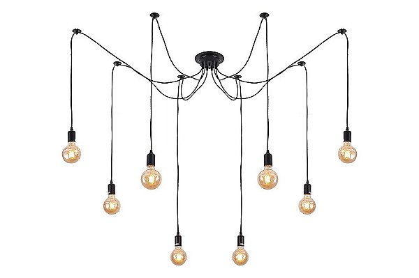 Lustre pendente cor preto 750 H1200MM marca inobari modelo COD10083
