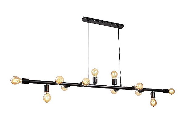 Lustre pendente cor preto modelo COD10056
