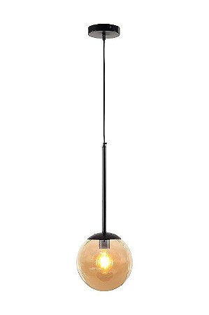 Lustre pendente cor preto/ambar 200 H1000MM marca inobari modelo COD10087