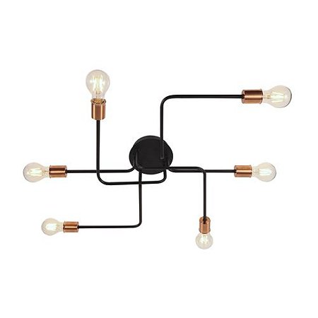 Lustre pendente cor preto/rose gold 620 H170MM modelo COD10067