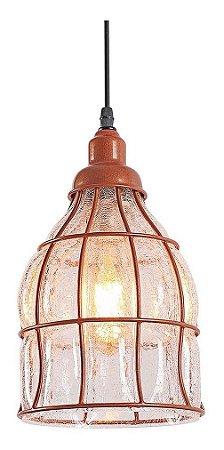 Lustre pendente cor rose D195xH260MM modelo COD10041